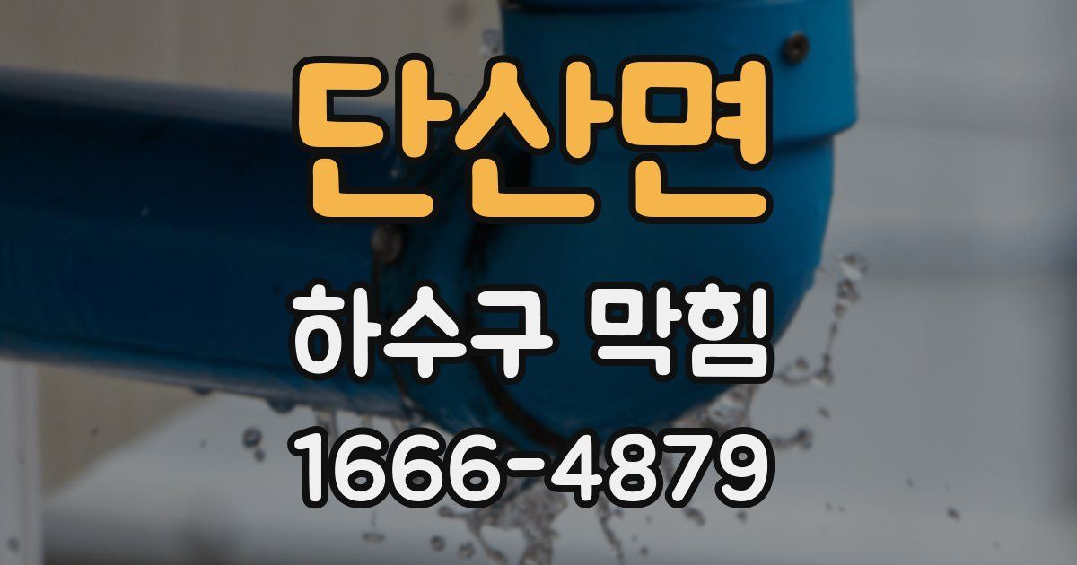 단산면 하수구 막힘