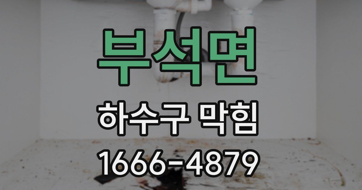 부석면 하수구 막힘