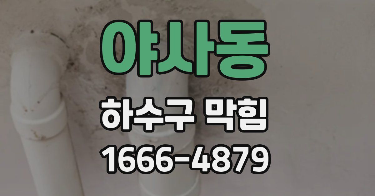 야사동 하수구 막힘