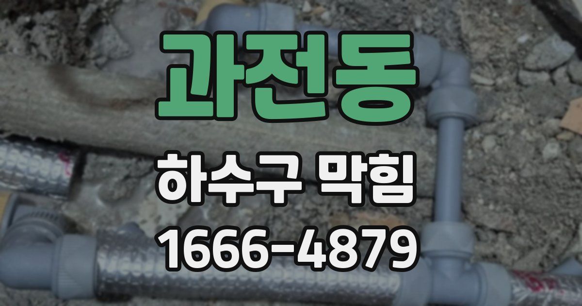 과전동 하수구 막힘