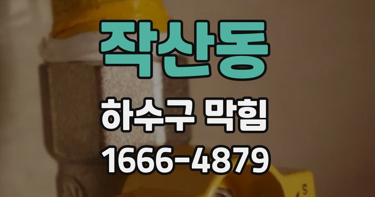 작산동 하수구 막힘