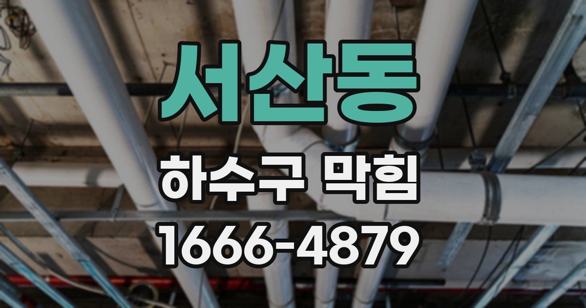 서산동 하수구 막힘