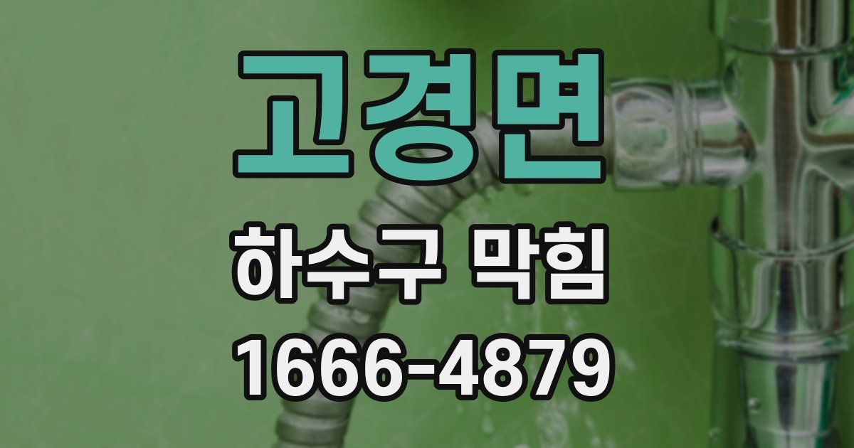 고경면 하수구 막힘