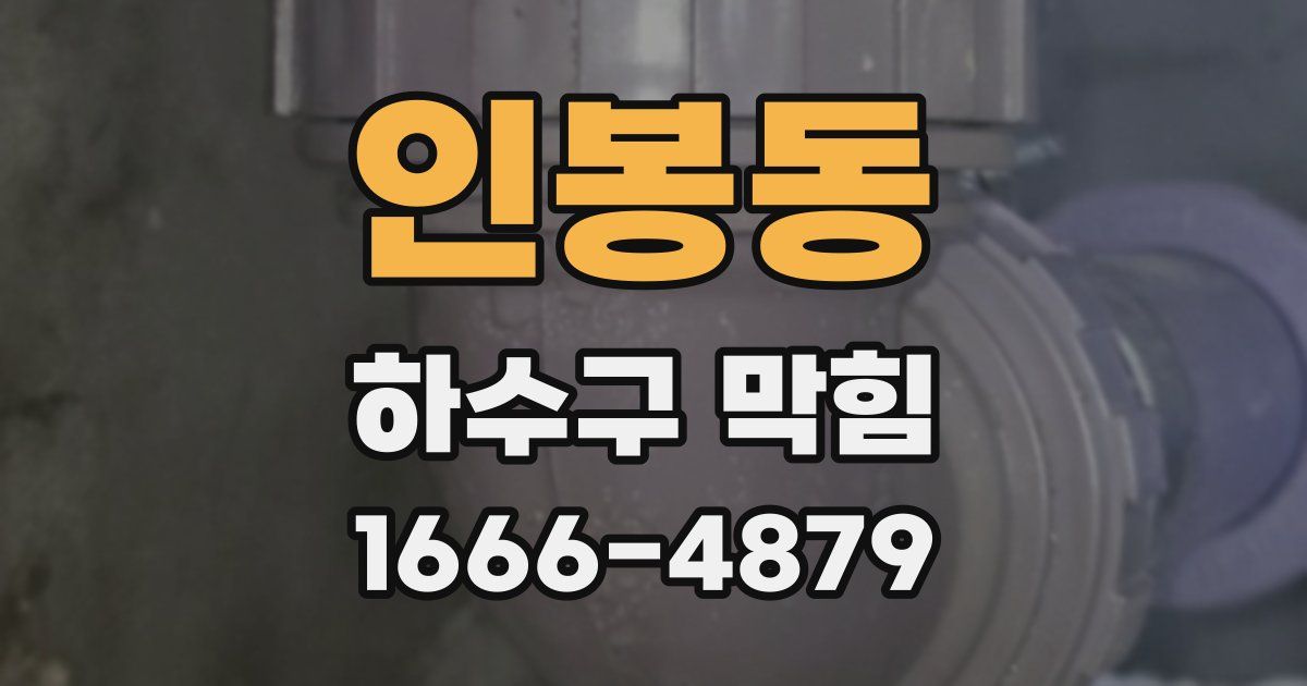 인봉동 하수구 막힘