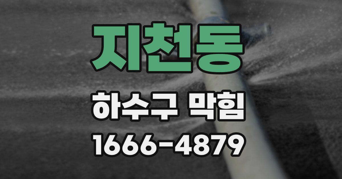 지천동 하수구 막힘