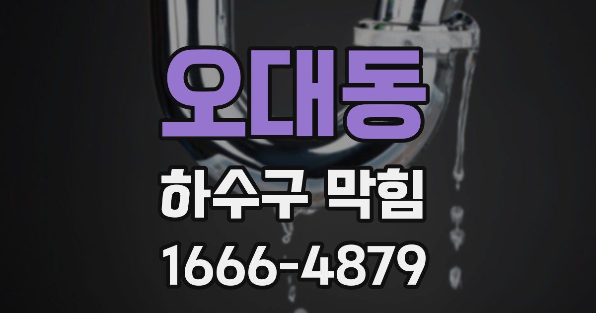 오대동 하수구 막힘
