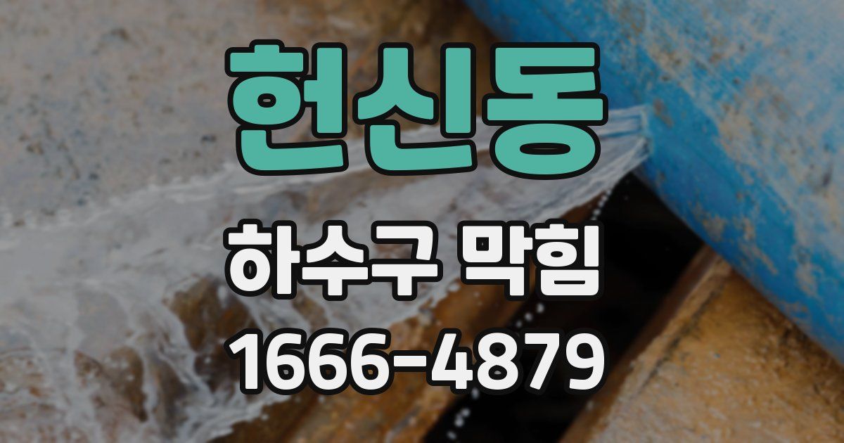 헌신동 하수구 막힘