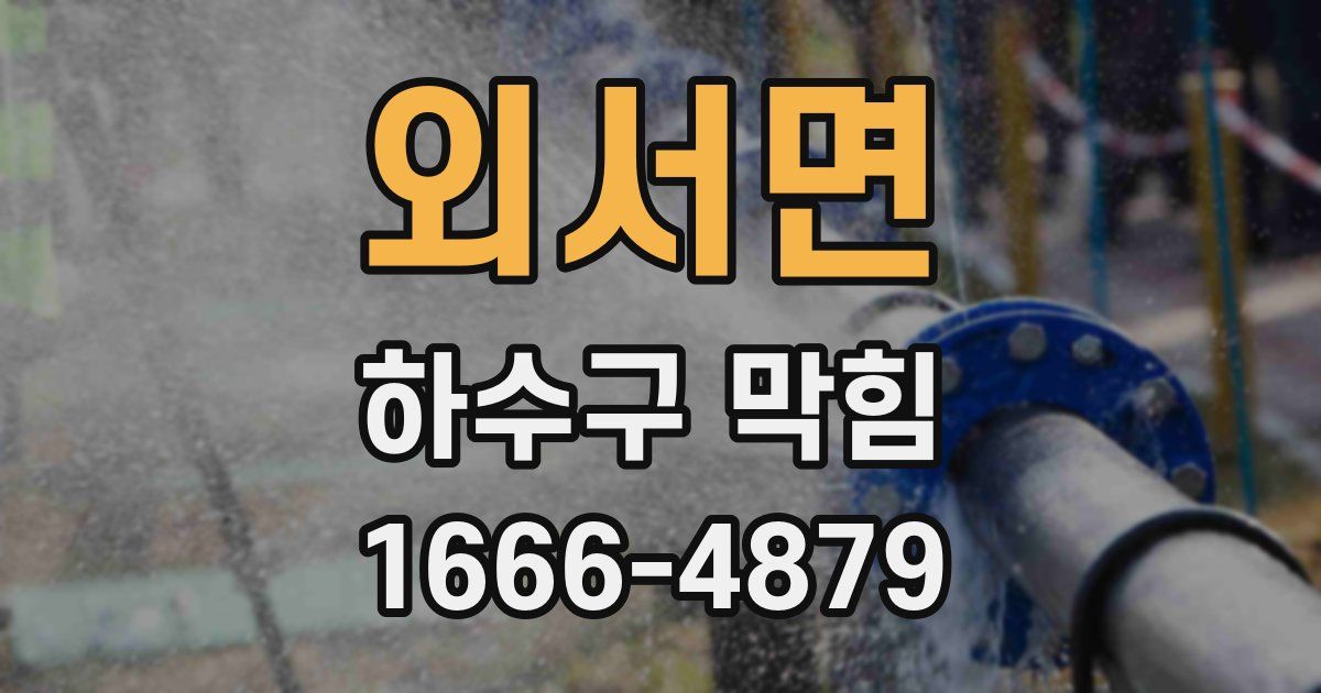 외서면 하수구 막힘