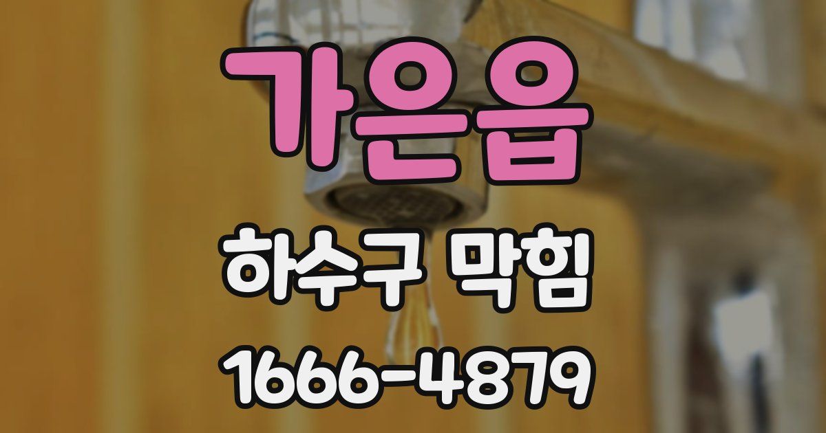 가은읍 하수구 막힘