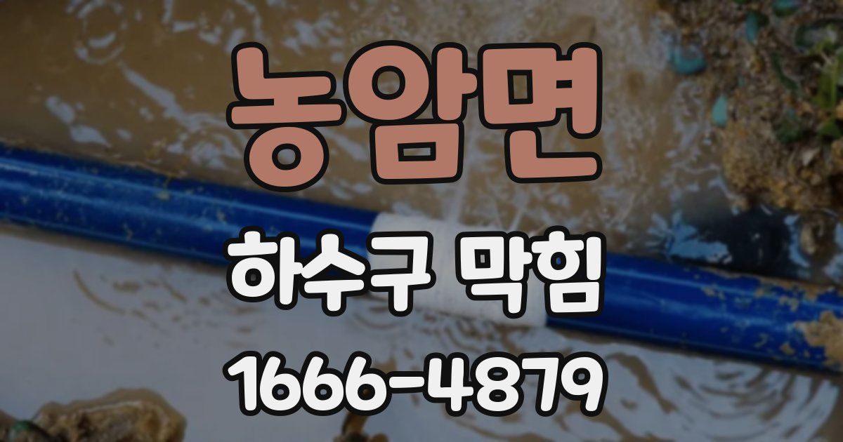 농암면 하수구 막힘