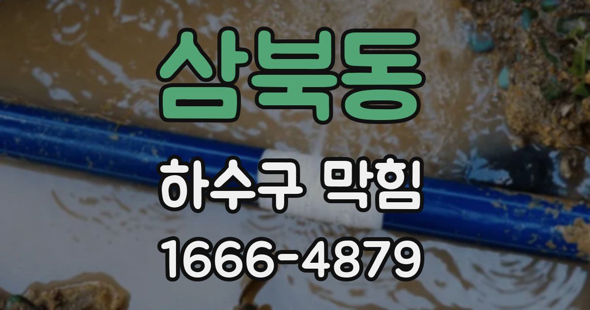 삼북동 하수구 막힘