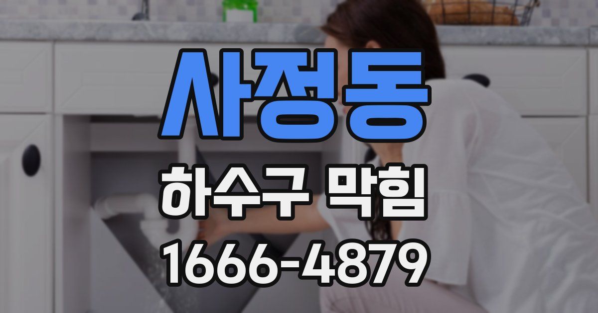 사정동 하수구 막힘