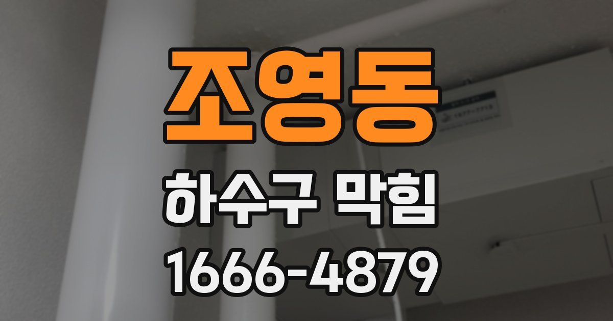 조영동 하수구 막힘