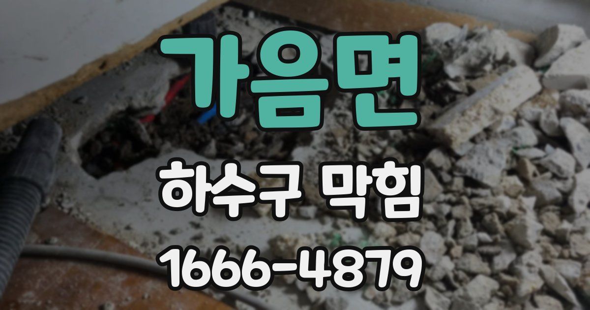 가음면 하수구 막힘