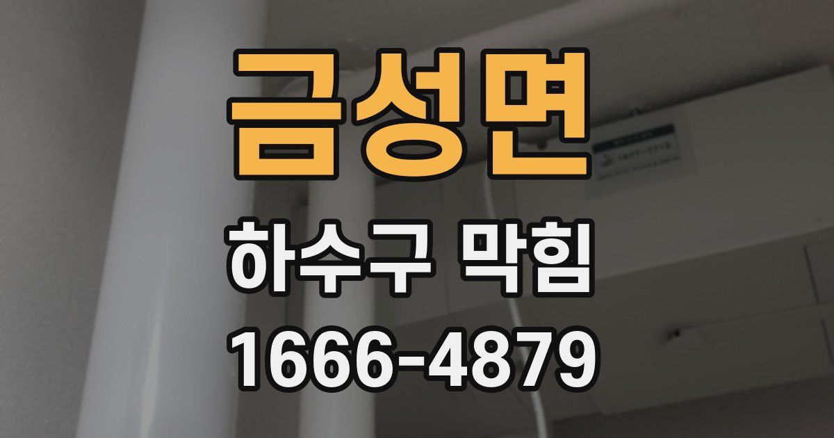 금성면 하수구 막힘