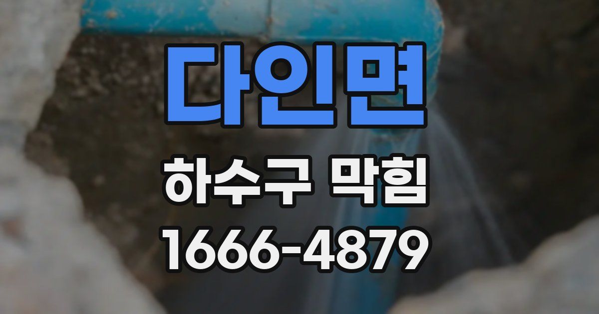 다인면 하수구 막힘