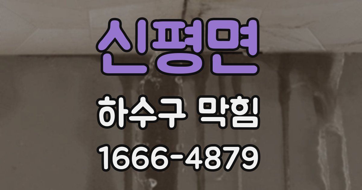 신평면 하수구 막힘