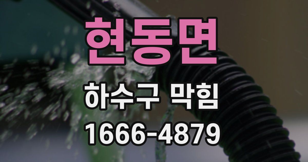 현동면 하수구 막힘