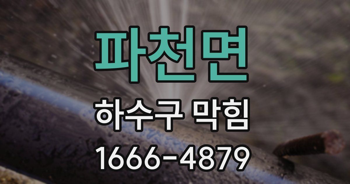 파천면 하수구 막힘