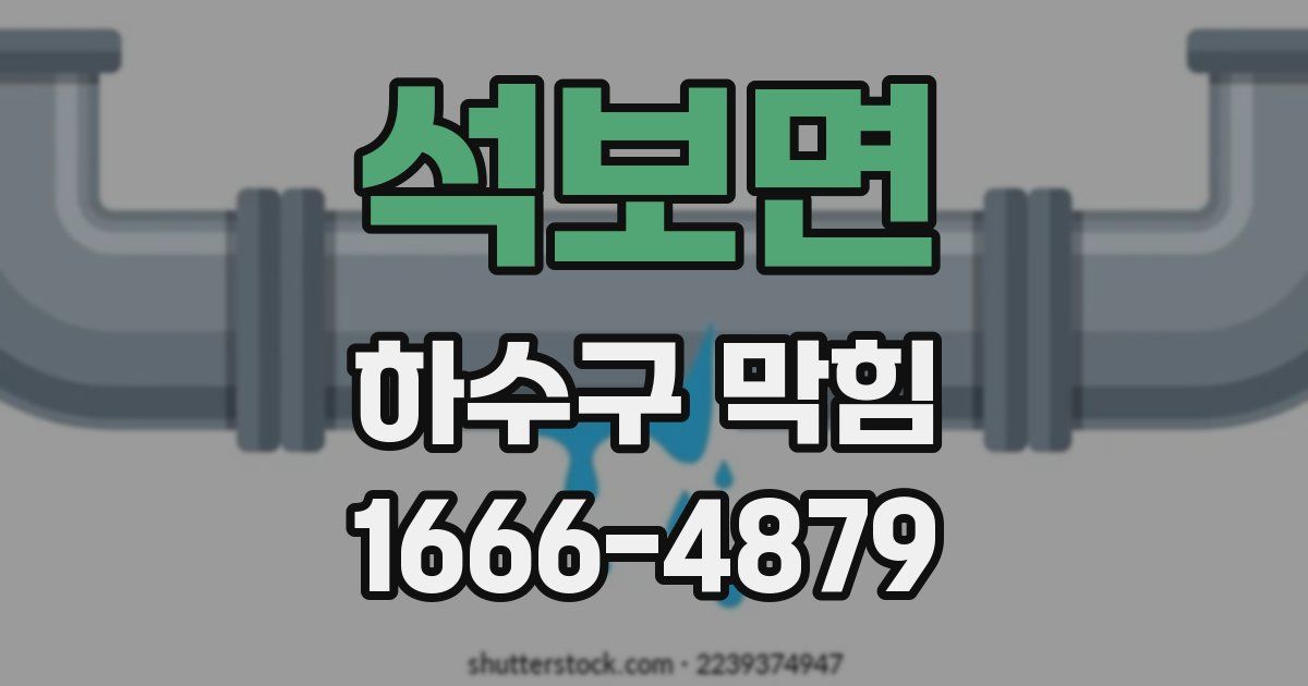 석보면 하수구 막힘