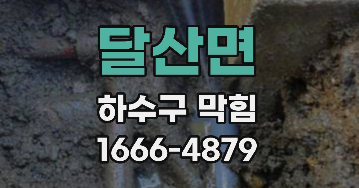 달산면 하수구 막힘