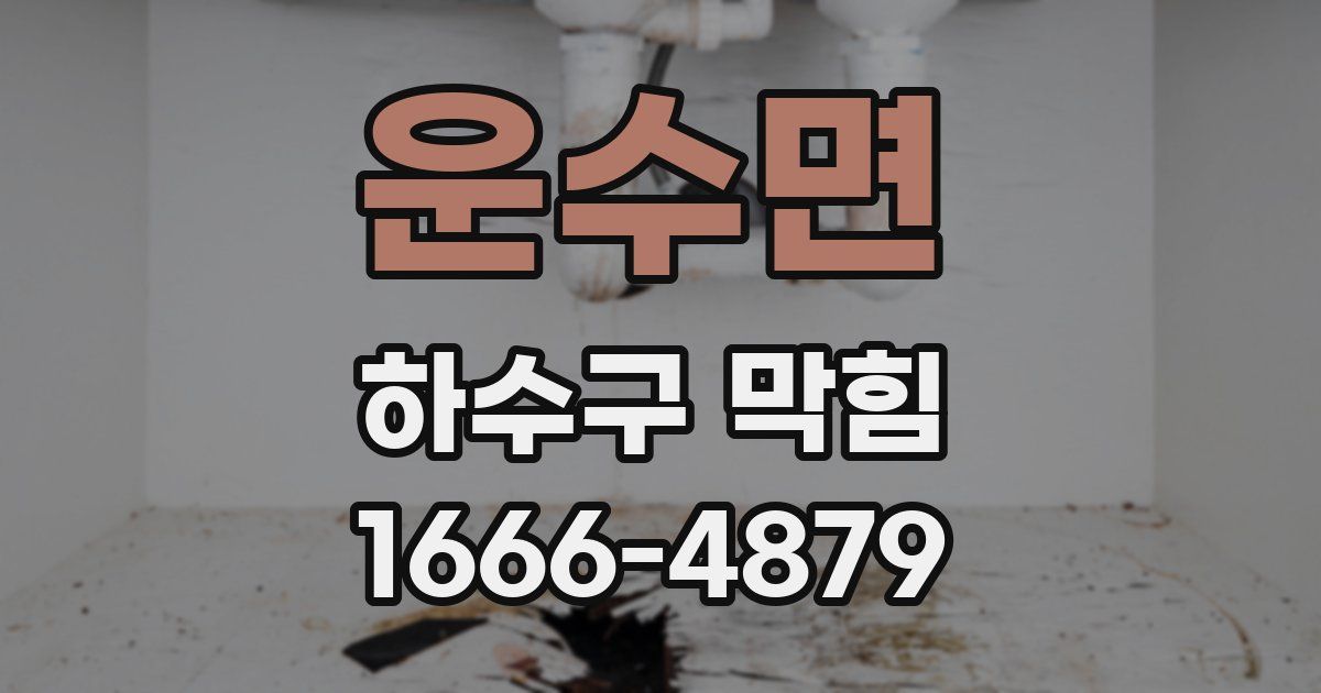 운수면 하수구 막힘