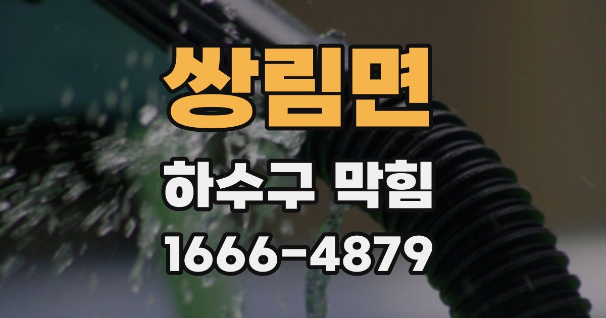 쌍림면 하수구 막힘