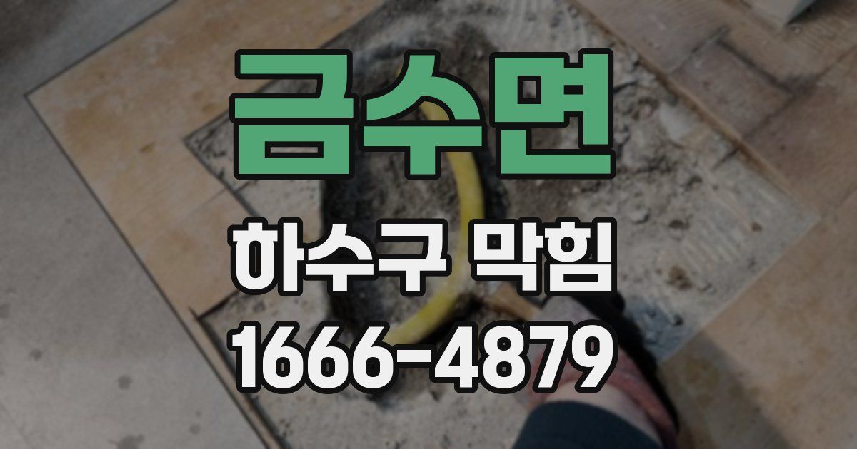 금수면 하수구 막힘