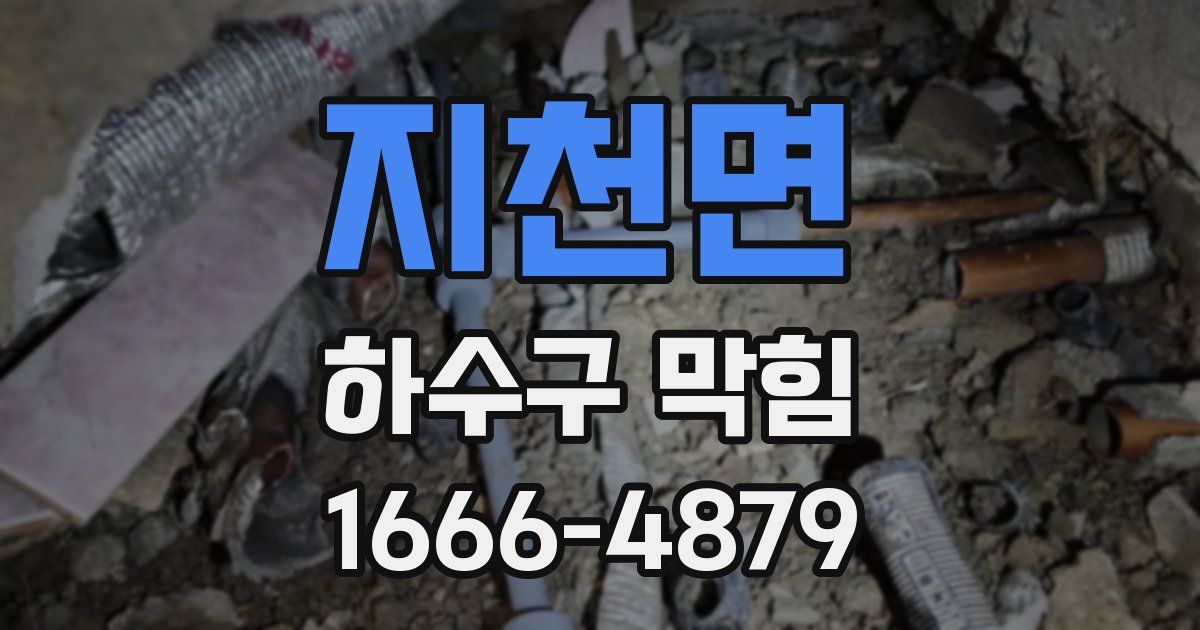 지천면 하수구 막힘