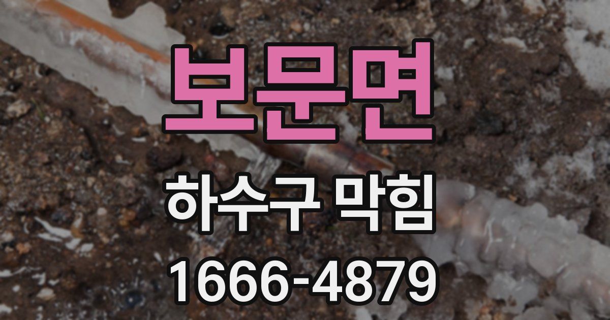 보문면 하수구 막힘