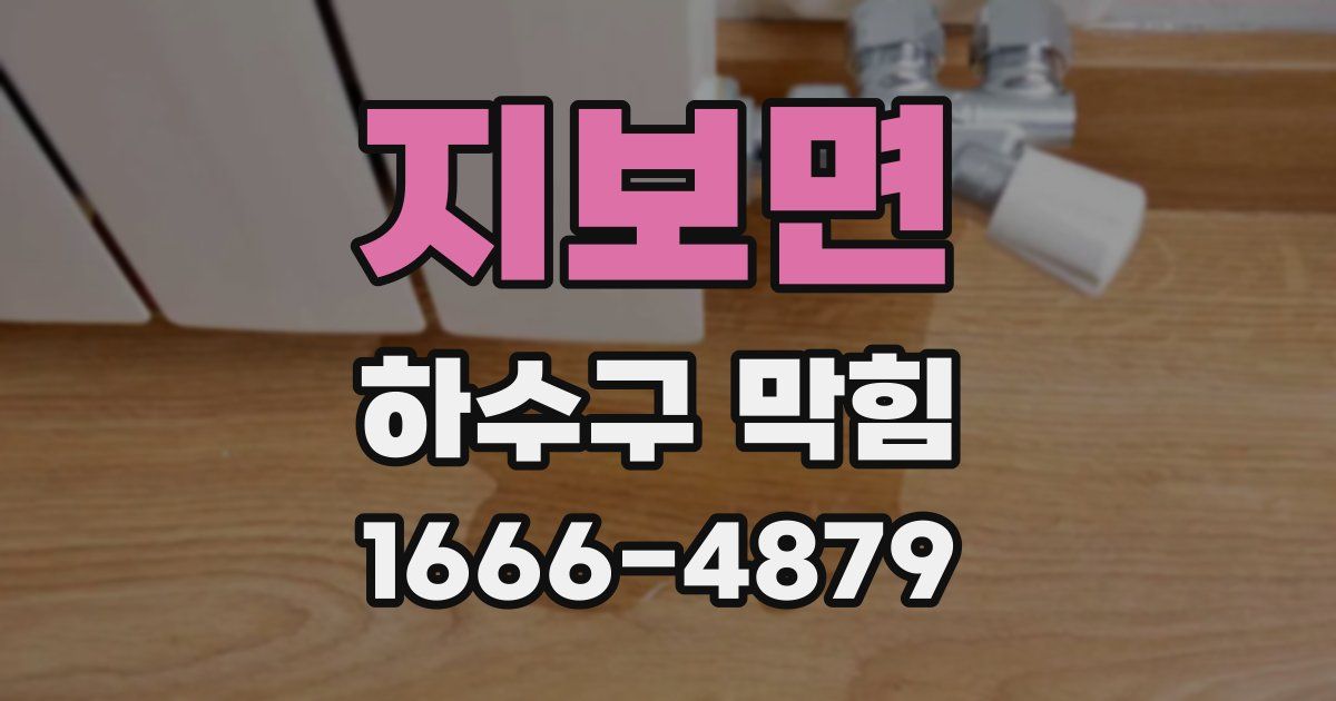 지보면 하수구 막힘