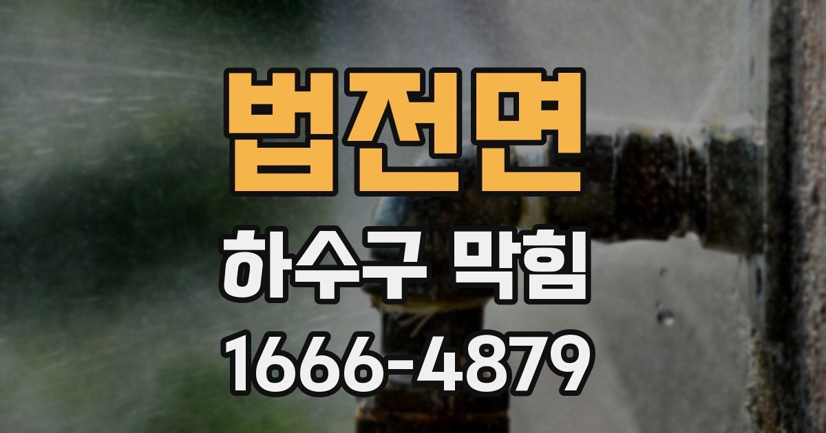 법전면 하수구 막힘