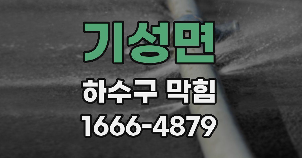 기성면 하수구 막힘