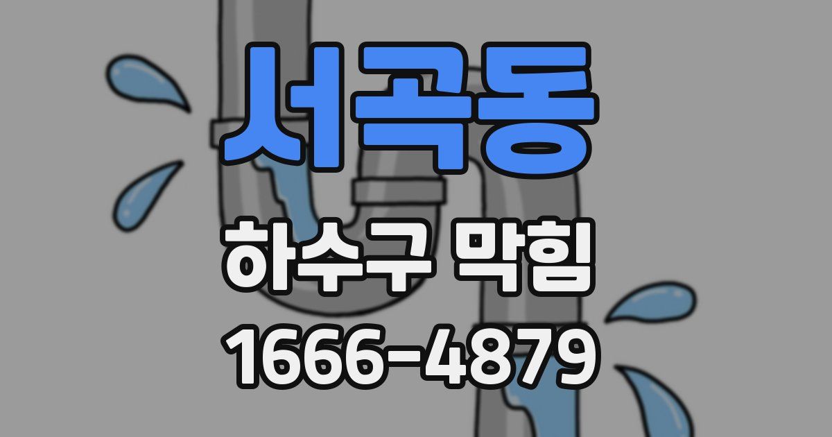 서곡동 하수구 막힘