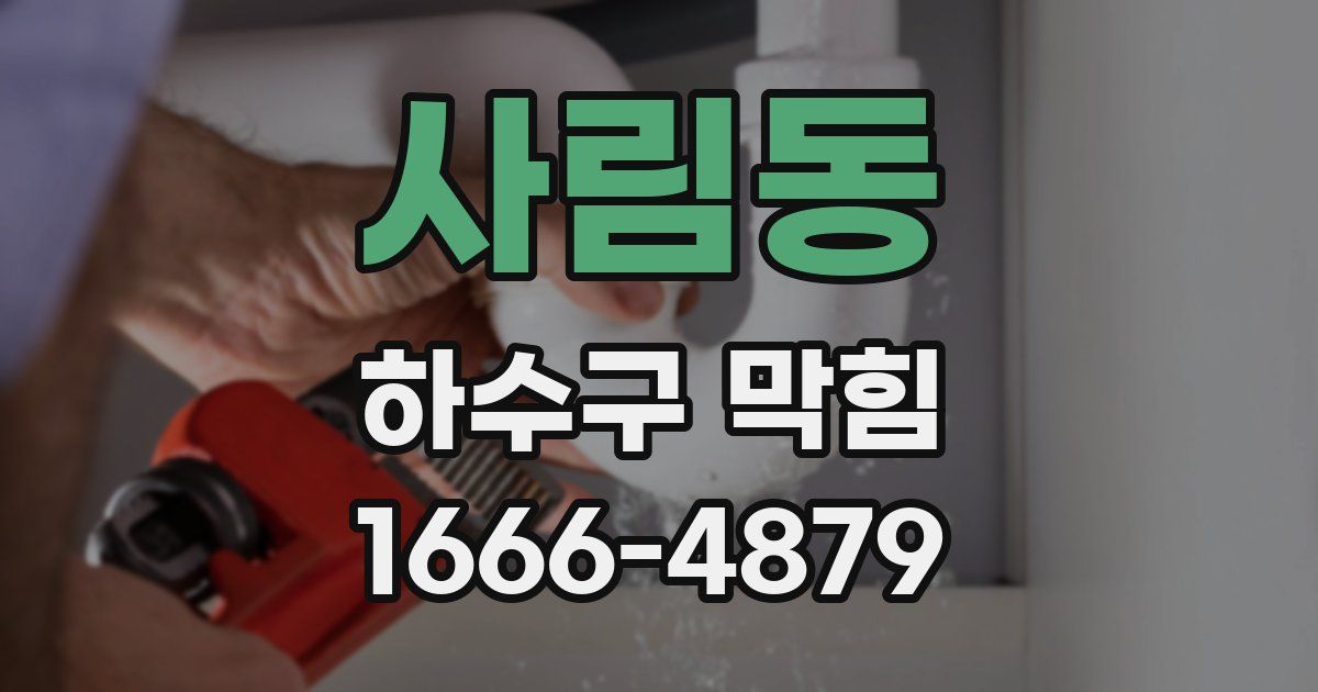 사림동 하수구 막힘