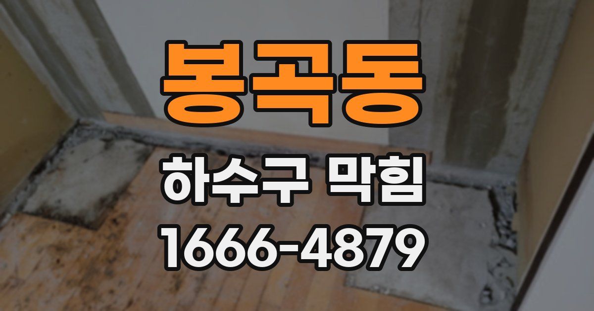봉곡동 하수구 막힘