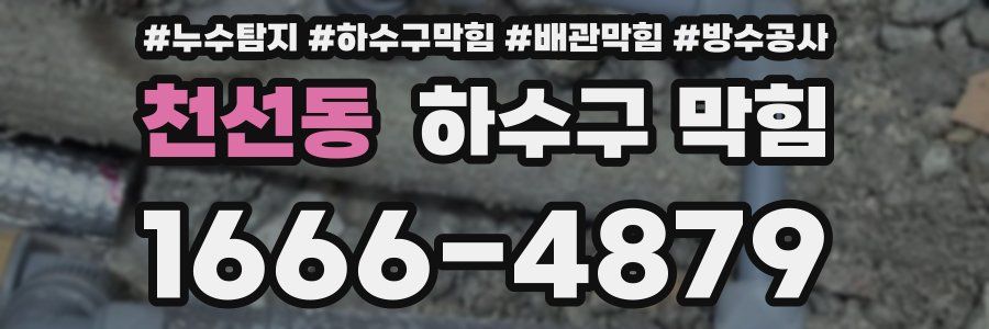 천선동 하수구 막힘