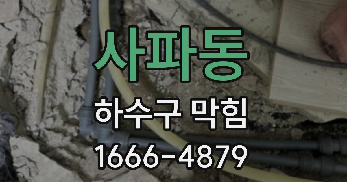 사파동 하수구 막힘