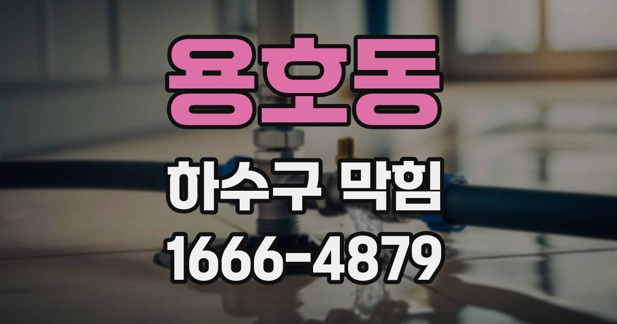 용호동 하수구 막힘