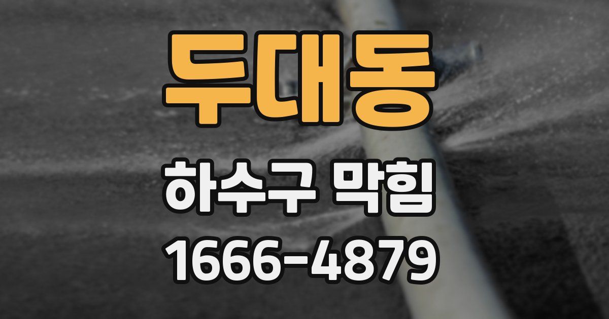 두대동 하수구 막힘