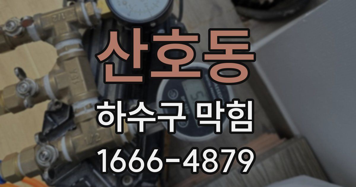 산호동 하수구 막힘