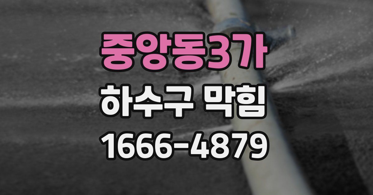 중앙동3가 하수구 막힘