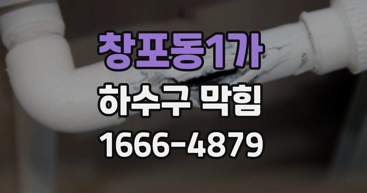 창포동1가 하수구 막힘