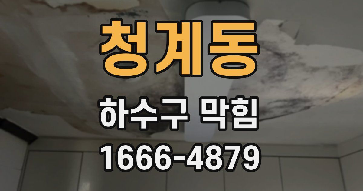 청계동 하수구 막힘