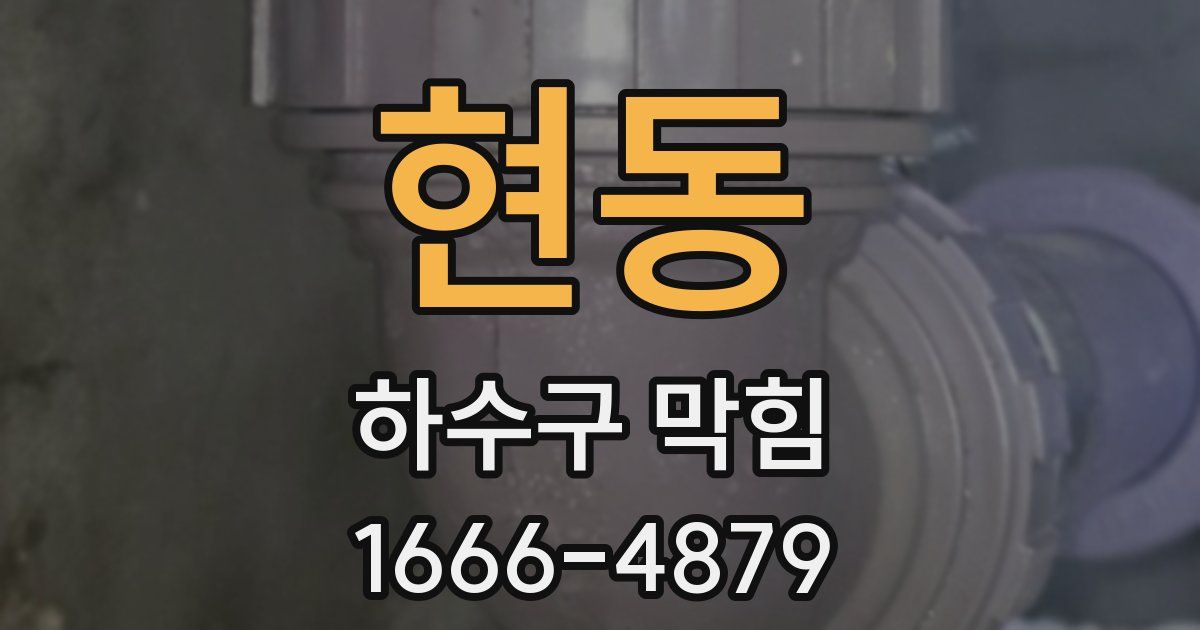 현동 하수구 막힘