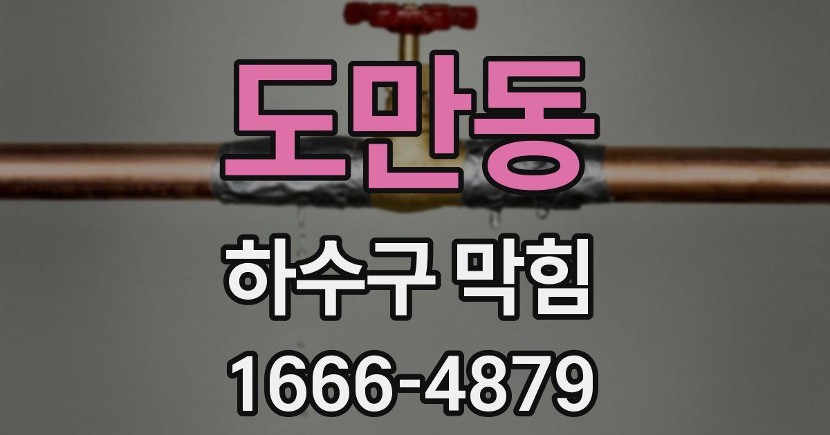 도만동 하수구 막힘