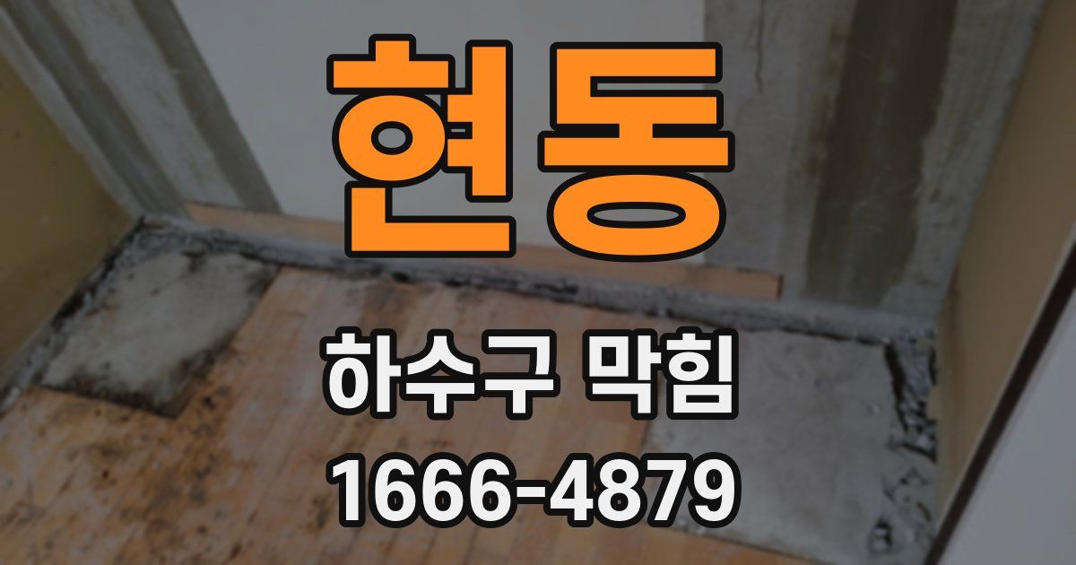 현동 하수구 막힘