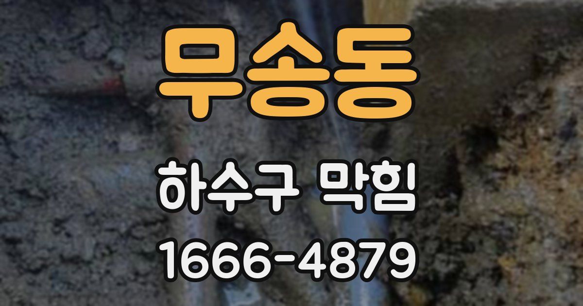무송동 하수구 막힘