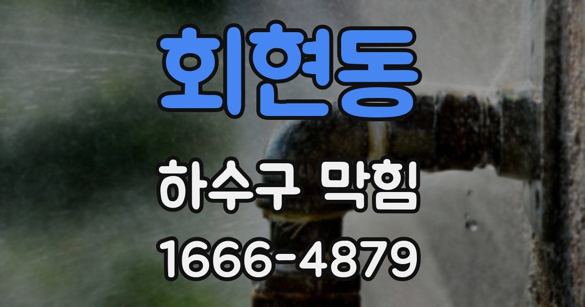 회현동 하수구 막힘