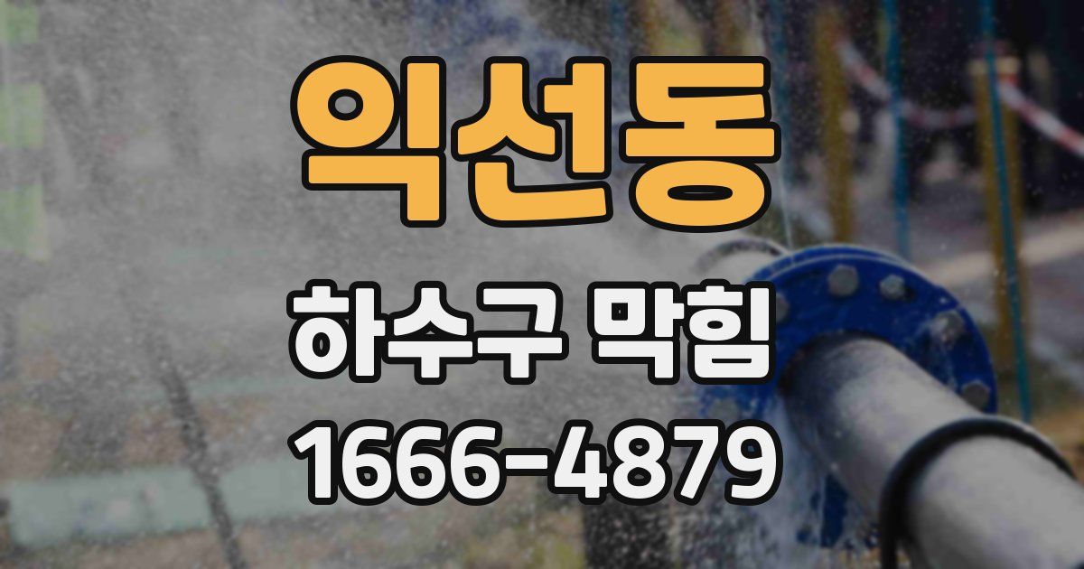 익선동 하수구 막힘